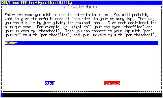 Choose a provider name